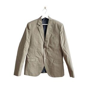 Topman Men's Skinny Single Breasted Sport Coat Suit Jacket Khaki Size 42